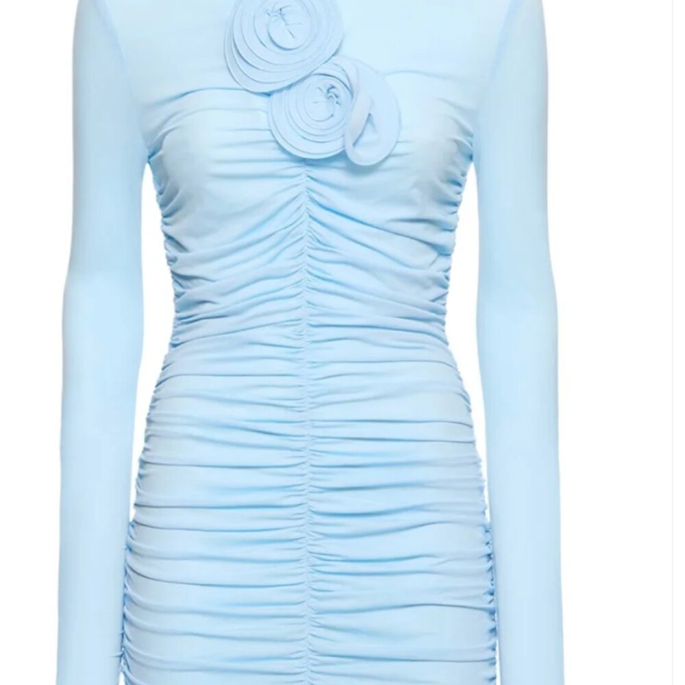 Magda Butrym Ruched jersey mini dress w/roses